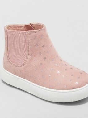 Cat & Jack High Top Sneakers Pink with Stars | 5